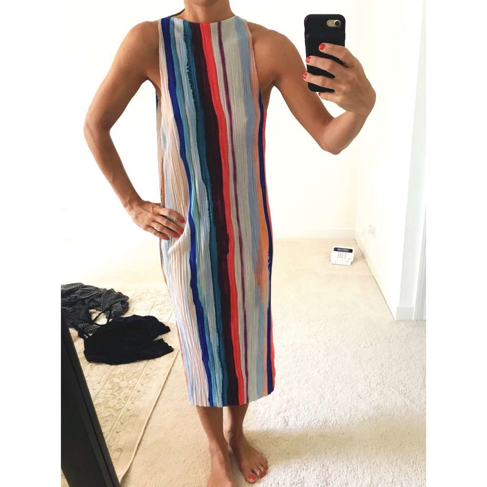 H&M striped midi dress size 2
